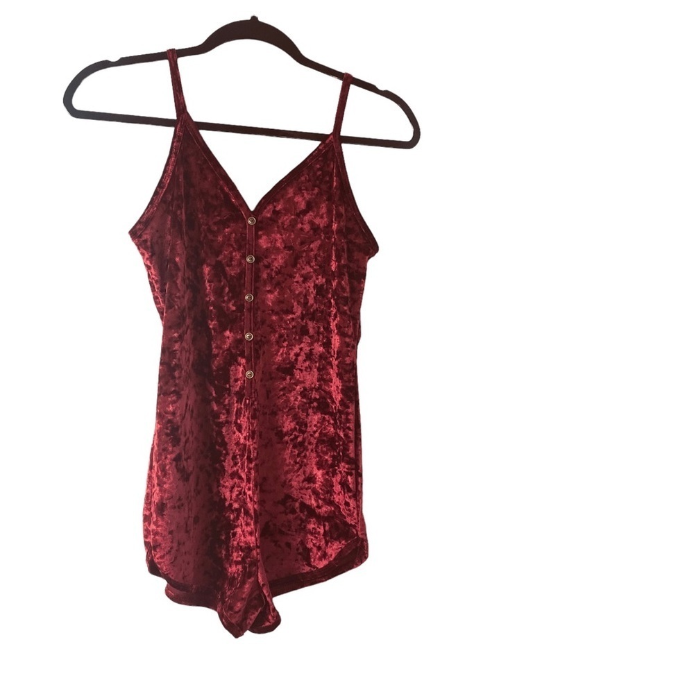 Bozzolo Crushed Velvet Jumper Burgundy Sz S - Picture 2 of 14